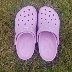 Light pink crocs W/9-M/7